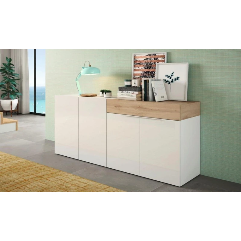 Aparador moderno blanco de 160x82x40 cm