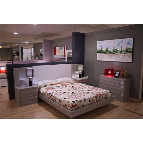 Dormitorio Matrimonio con cómoda color Olmo