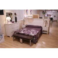 Dormitorio Matrimonio Bianca con cómoda y espejo color Blanco