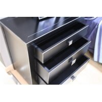 Dormitorio Matrimonio con cómoda y espejo Negro/Plata/