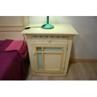 Cabecero Matrimonio + 2 mesitas color beig/verdes