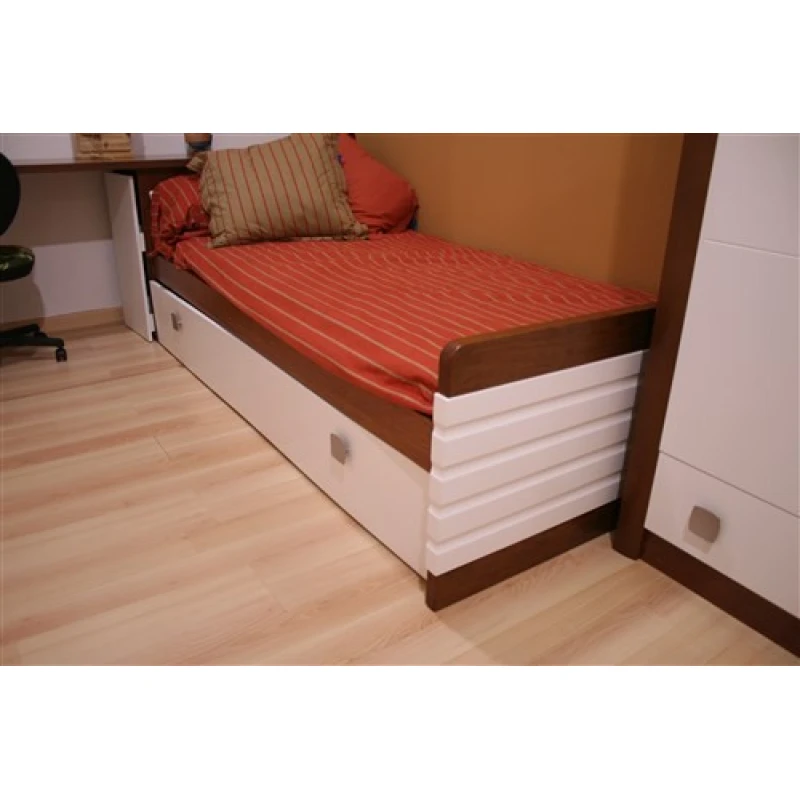 Dormitorio Juvenil con armario color cerezo/nieve