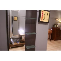 Recibidor espejo vestidor con estantes color wengue