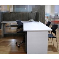 Mesas oficina + Modulo auxiliar color blanco/cebrano