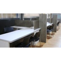 Mesas oficina + Modulo auxiliar color blanco/cebrano
