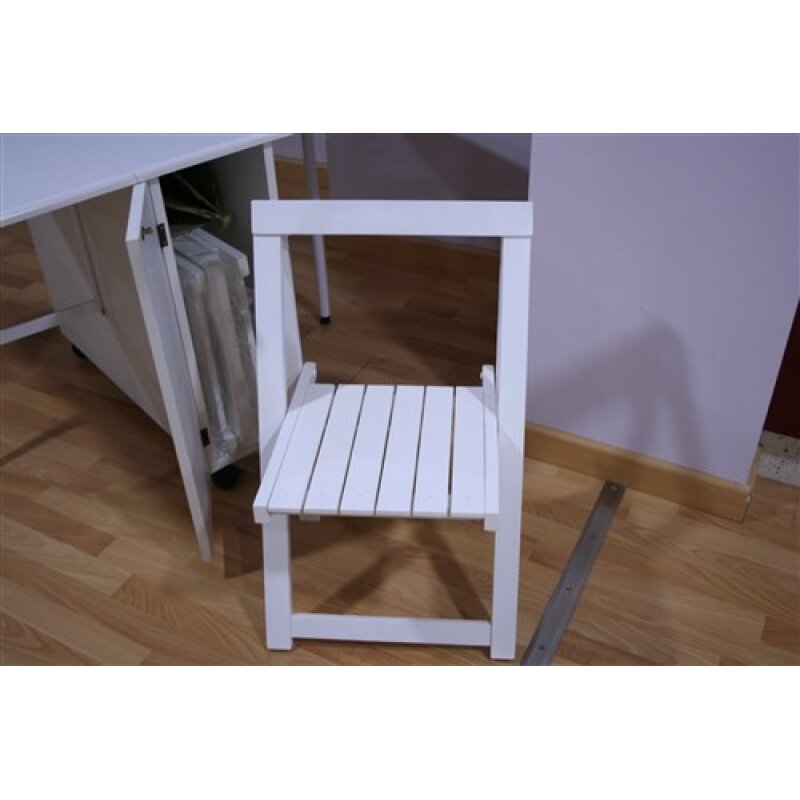 Mesa consola módelo 186 + 4 sillas plegables color blanco
