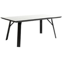 Mesa de comedor rectangular de 160cm de largo con patas de madera