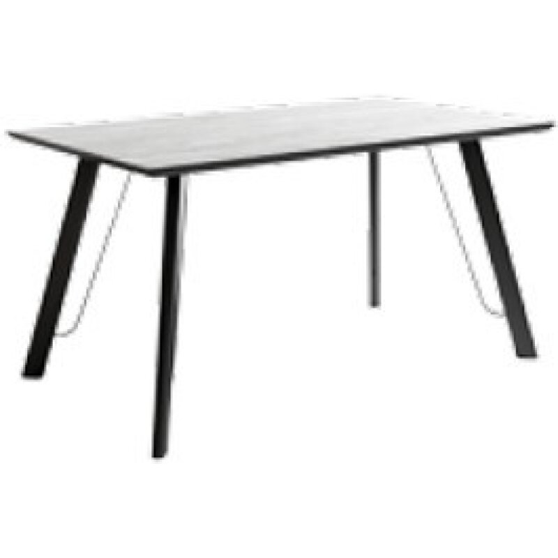 Mesa de comedor rectangular con patas metálicas de 160 cm de largo