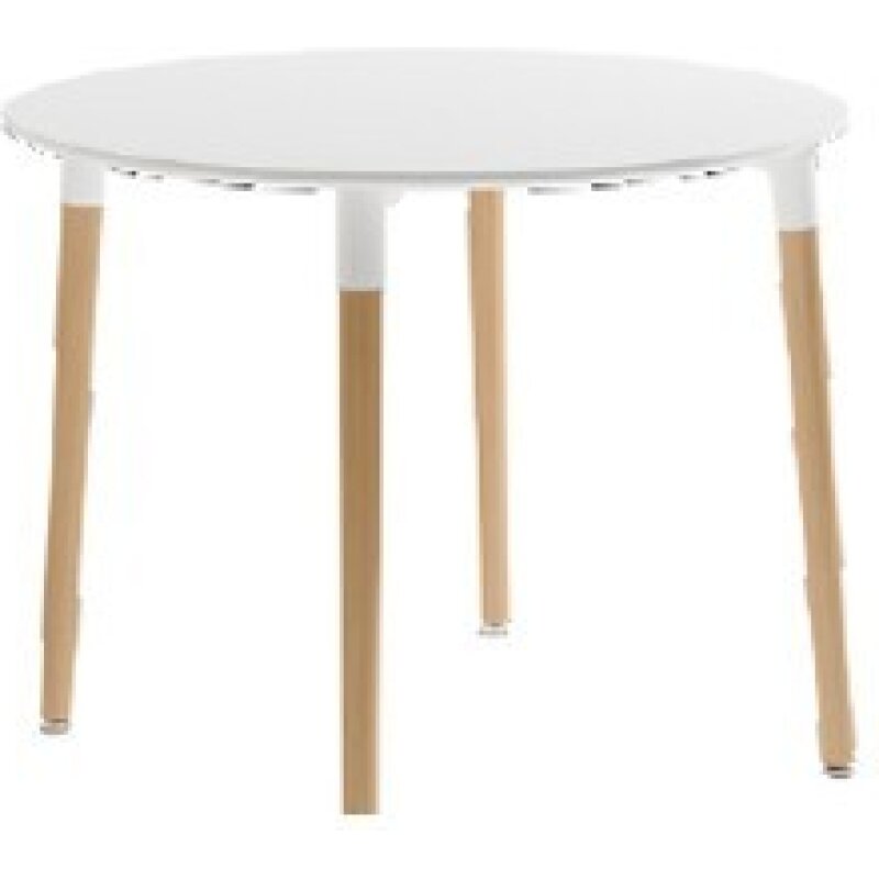 Mesa de comedor redonda de 90 cm con patas de madera