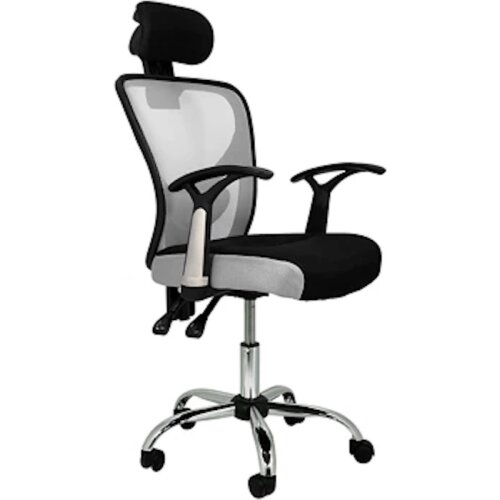 Silla de estudio infantil juvenil con asiento textil y respaldo en rejilla transpirable. Disponible 2 colores.