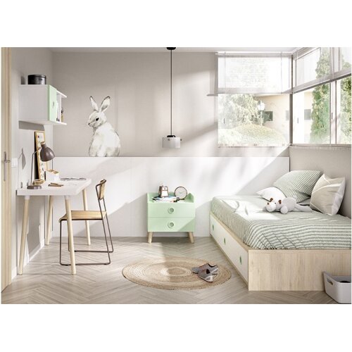 Cama nido con escritorio y mesilla juvenil