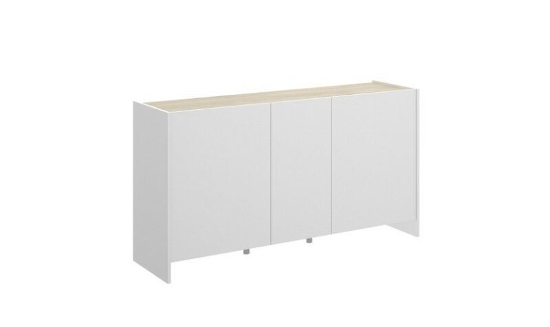 Aparador moderno 3 puertas blanco/natural largo 138 cm