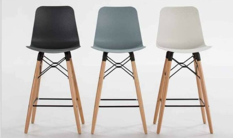 Taburete de cocina alto en gris/negro/blanco - Imagen 4
