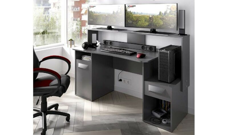 Mesa gaming grafito de 154x 0 cm