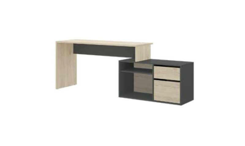 Mesa de escritorio con diferentes montajes y almacenajes - Imagen 3