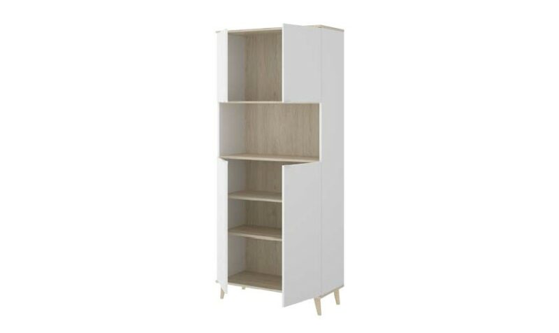 Mueble auxiliar cocina 4 puertas color blanco/natural - Imagen 2