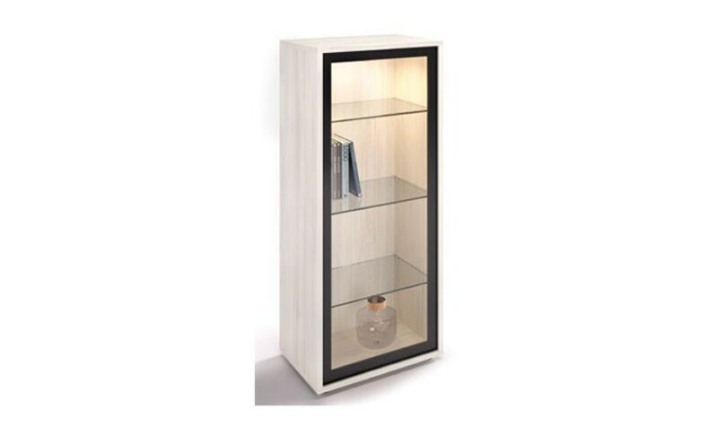 Vitrina bitono con acabado en madera blanca