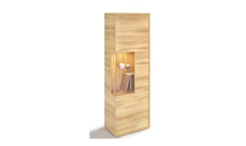 Vitrina en Madera Natural Sin Apoyo