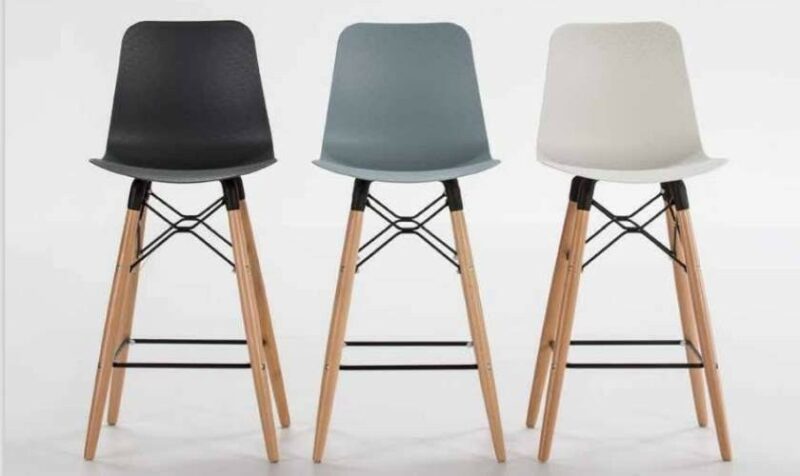 Taburete de cocina alto en gris/negro/blanco