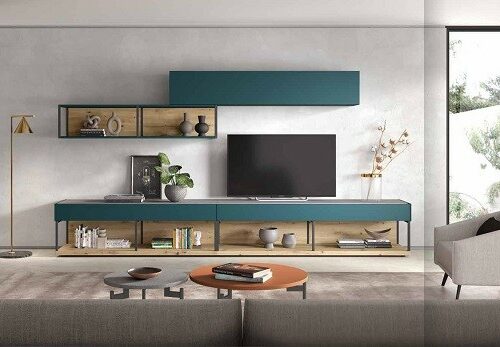 Conjunto mueble de salón en color Verde