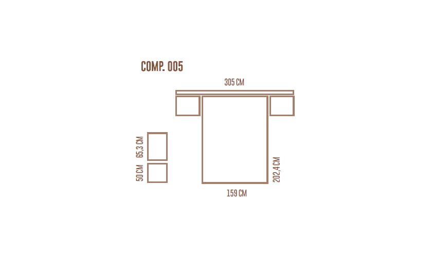 Dormitorio completo en madera blanca + dos mesitas + comoda + espejo - Imagen 2