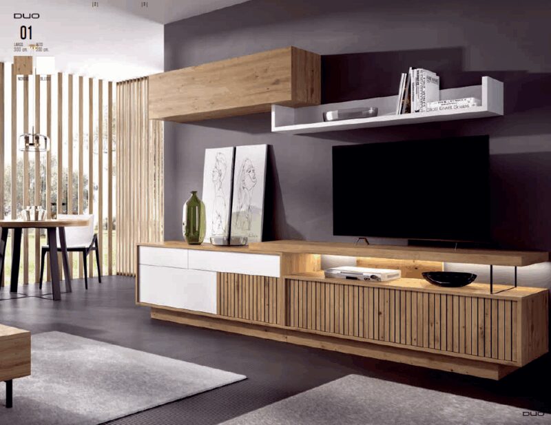 Mueble de salón alistonado largo 300 cm - Imagen 5