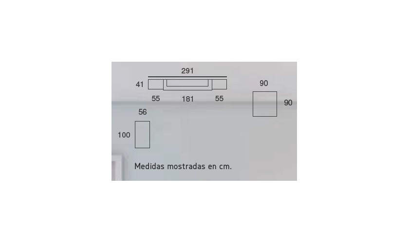 Conjunto de muebles de salón con mesa elevable en madera natural y negro - Imagen 2