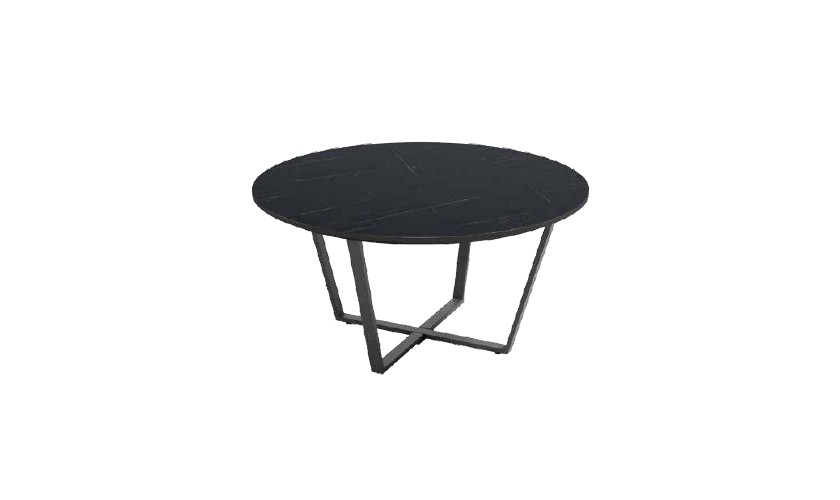Mesa de centro redonda 80 cm con patas metálicas negras - Imagen 3