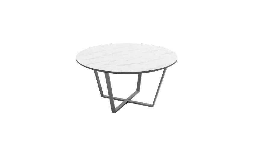 Mesa de centro redonda 80 cm con patas metálicas negras - Imagen 4