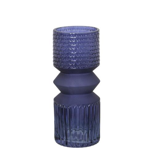 Jarrón cristal azul o verde 25 cm