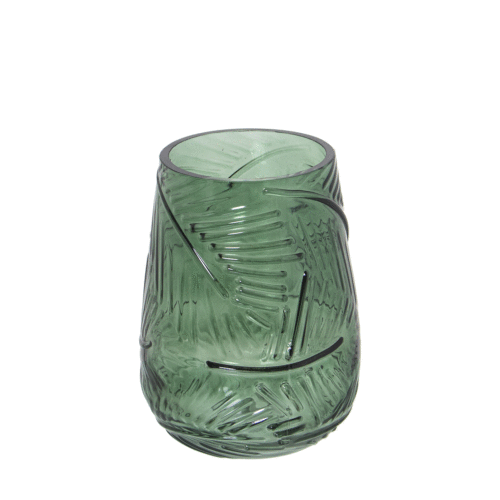Jarrón cristal verde y azul