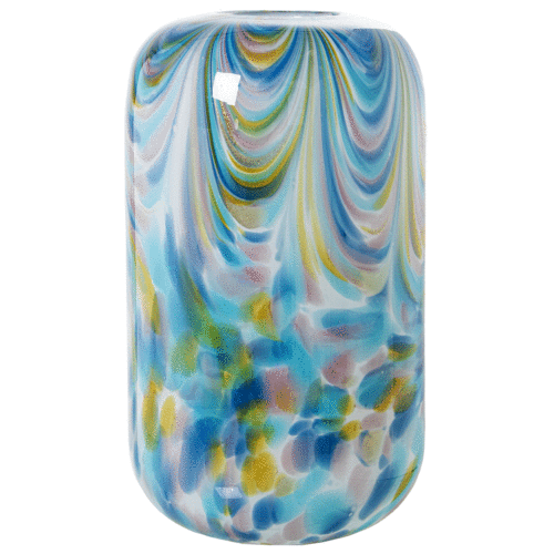 Jarrón cristal blanco/azul o celeste
