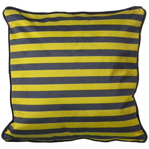 Cojín 45x45 cm rayas negras y amarillas