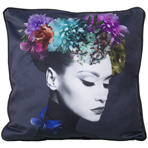 Cojín 45x45 cm estampado mujer
