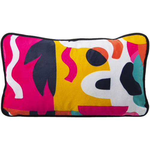 Cojín 50x30 cm terciopelo diseño colorido