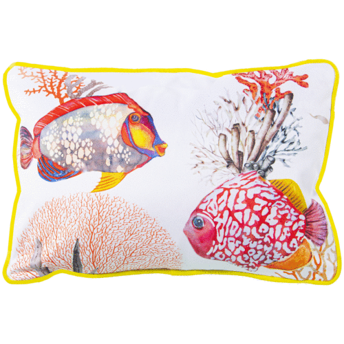 Cojín terciopelo 30x45 cm diseño peces