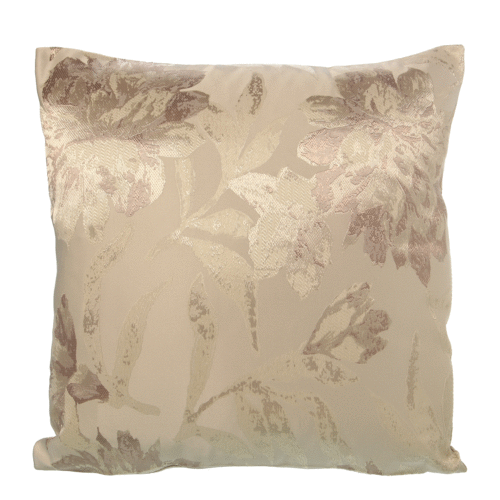 Cojín 45x45 dorado con flores