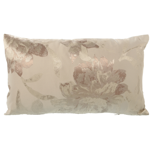 Cojín 30x50 cm beige flores