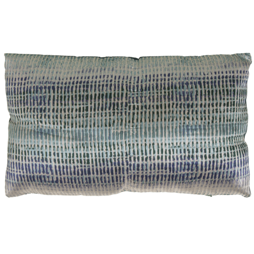 Cojín 50x30 cm azul/plata
