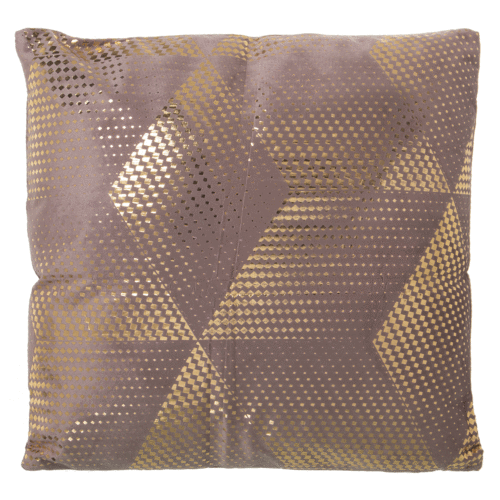 Cojín 45x45 cm rosa y dorado poliester