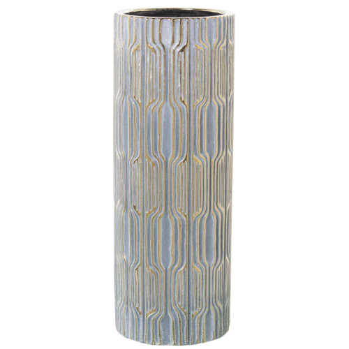 Jarrón cerámica oro/blanco ø15X38 cm