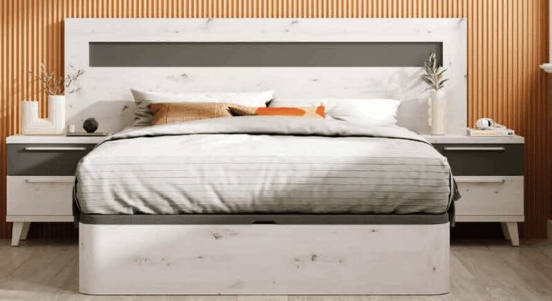 Dormitorio con sinfonier, mesitas, canape, cabezal y espejo - Imagen 2