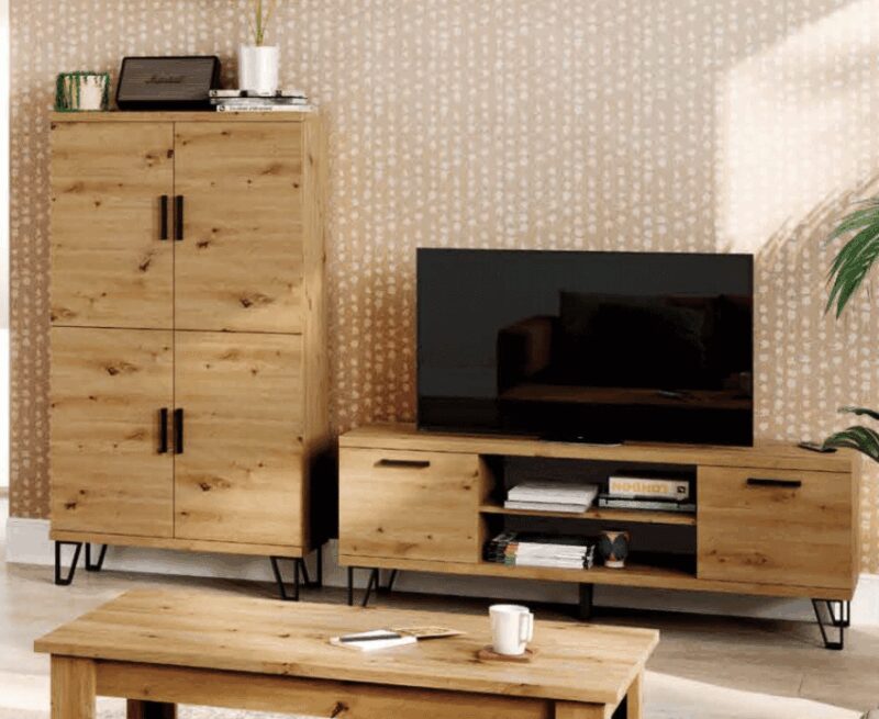 Conjunto muebles salón para TV y aparador 4 puertas