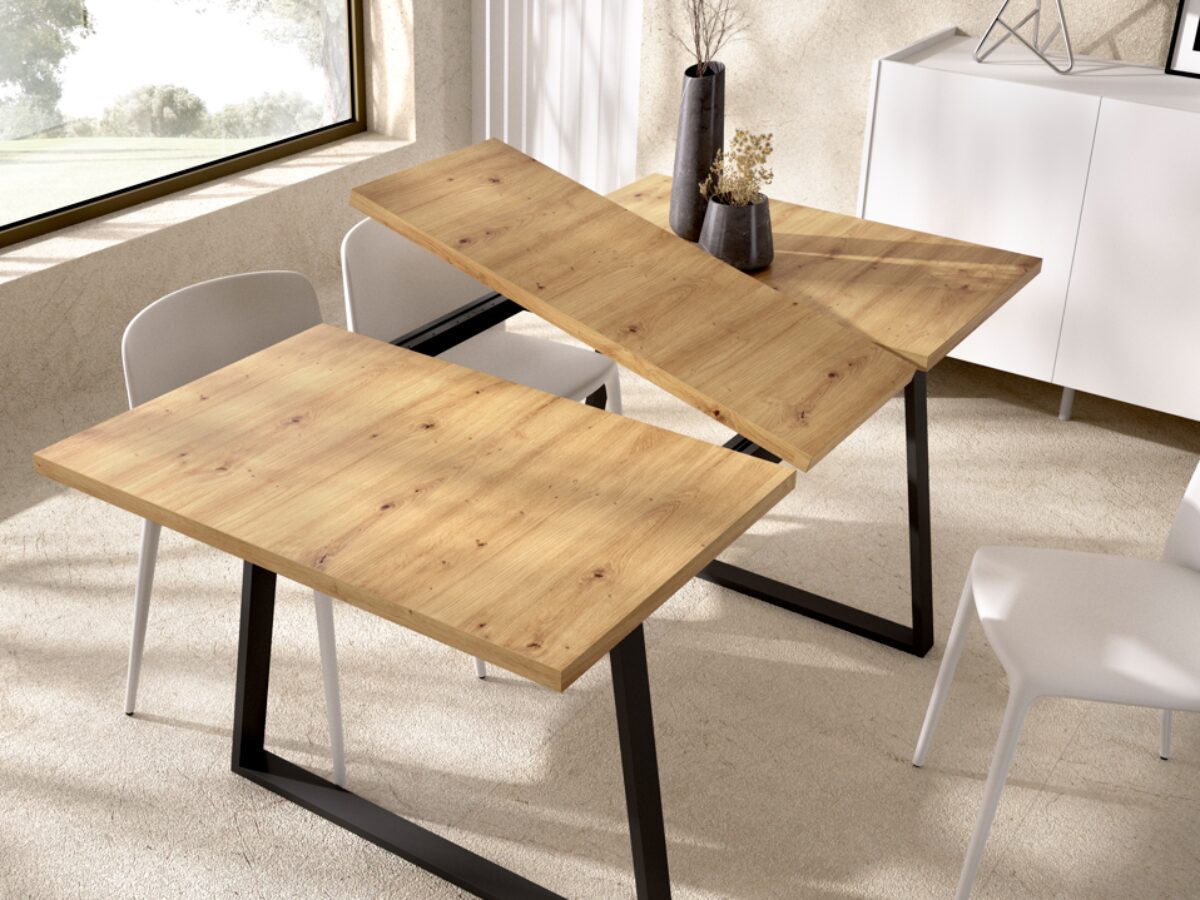 Mesa extensible para comedor rectangular Aran - Hermógenes