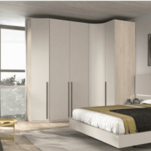 Armario rinconero color blanco/madera