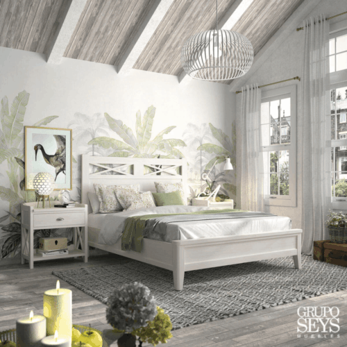 Dormitorio de lujo Verona blanco decape