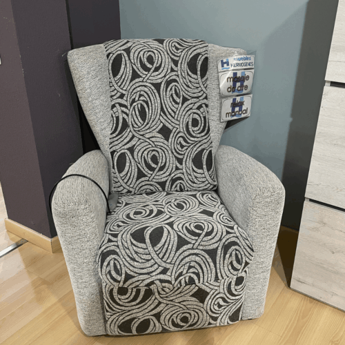 Sillón relax eléctrico gris estampado outlet