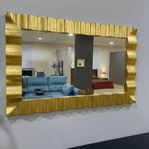 Espejo rectangular dorado outlet