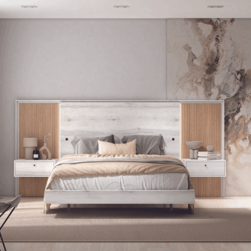 Cabecero para cama de matrimonio + 2 mesitas