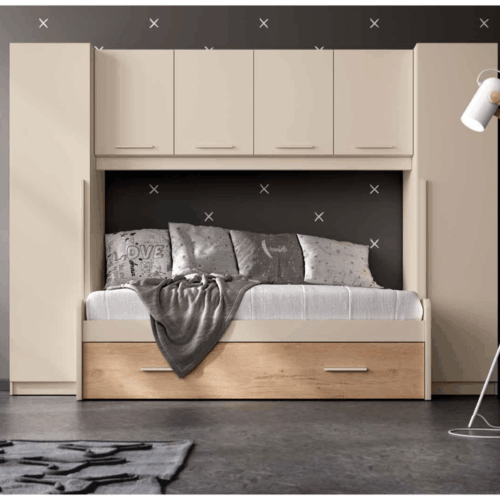 Dormitorio juvenil bambú/perla